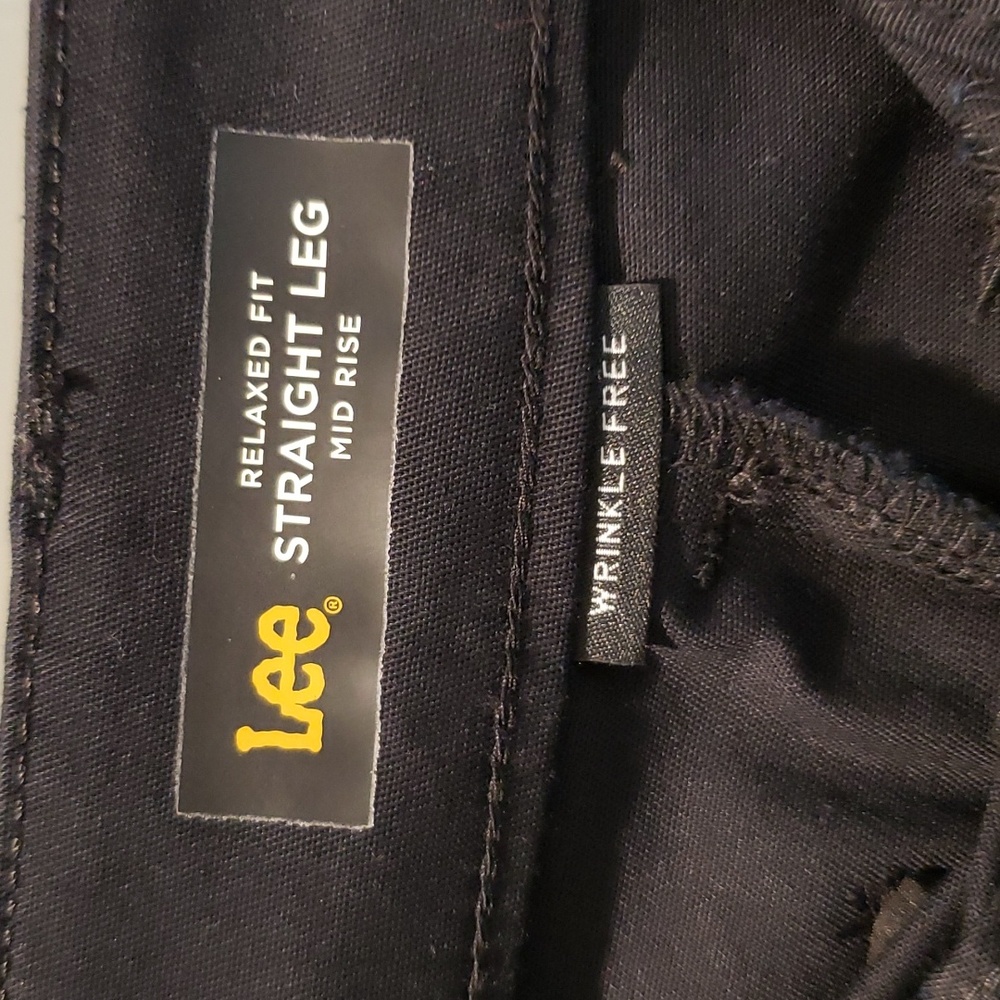 WOMEN'S LEE RELAXED FIT STRAIGHT LEG BLACK PANTS - Picture 3 of 4